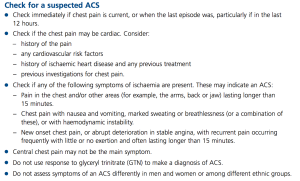 NICE guidelines on ACS